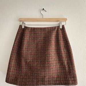 Plaid Wool Sezane Mini Skirt